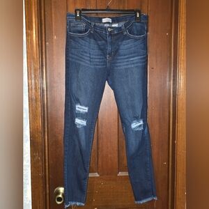 Distressed Blue Jeans
